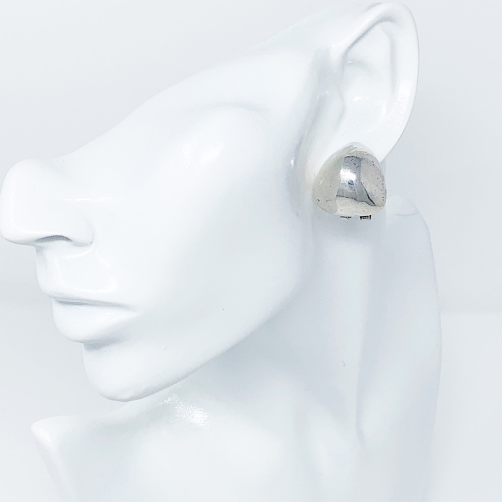 Sterling Silver Triangle Earrings 3D Dome
